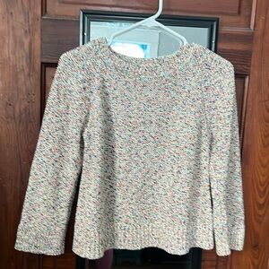 LOFT Speckled Knit Crew Neck Sweater